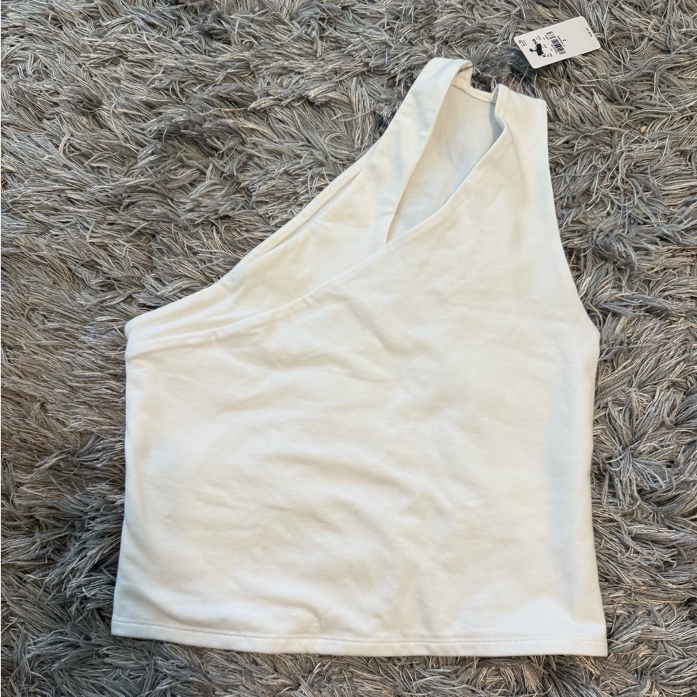 Express White One-Shoulder Tank Top